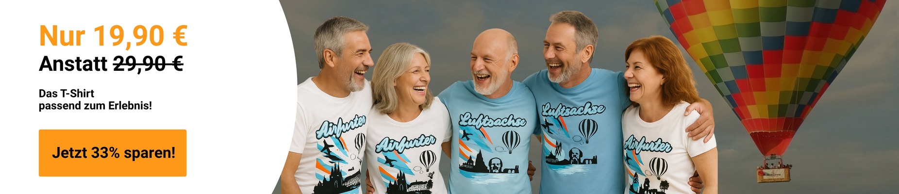 ballonfahrt - T-Shirt - Rabattaktion | ballonfahrt-gutschein.net